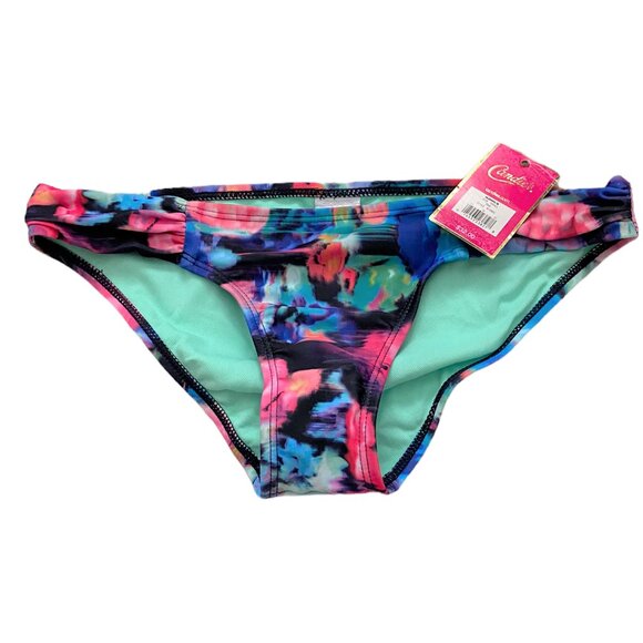Candie's Other - NEW Candies Womens Bikini Bottoms Swimsuit size XS Blue Abstract Full Coverage